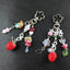 Cute Strawberry Bow Keychain Y2K Coquettish Fairytale Lily of the Valley Handbag Pendant Key Ring Jewelry Accessories Girls Gift
