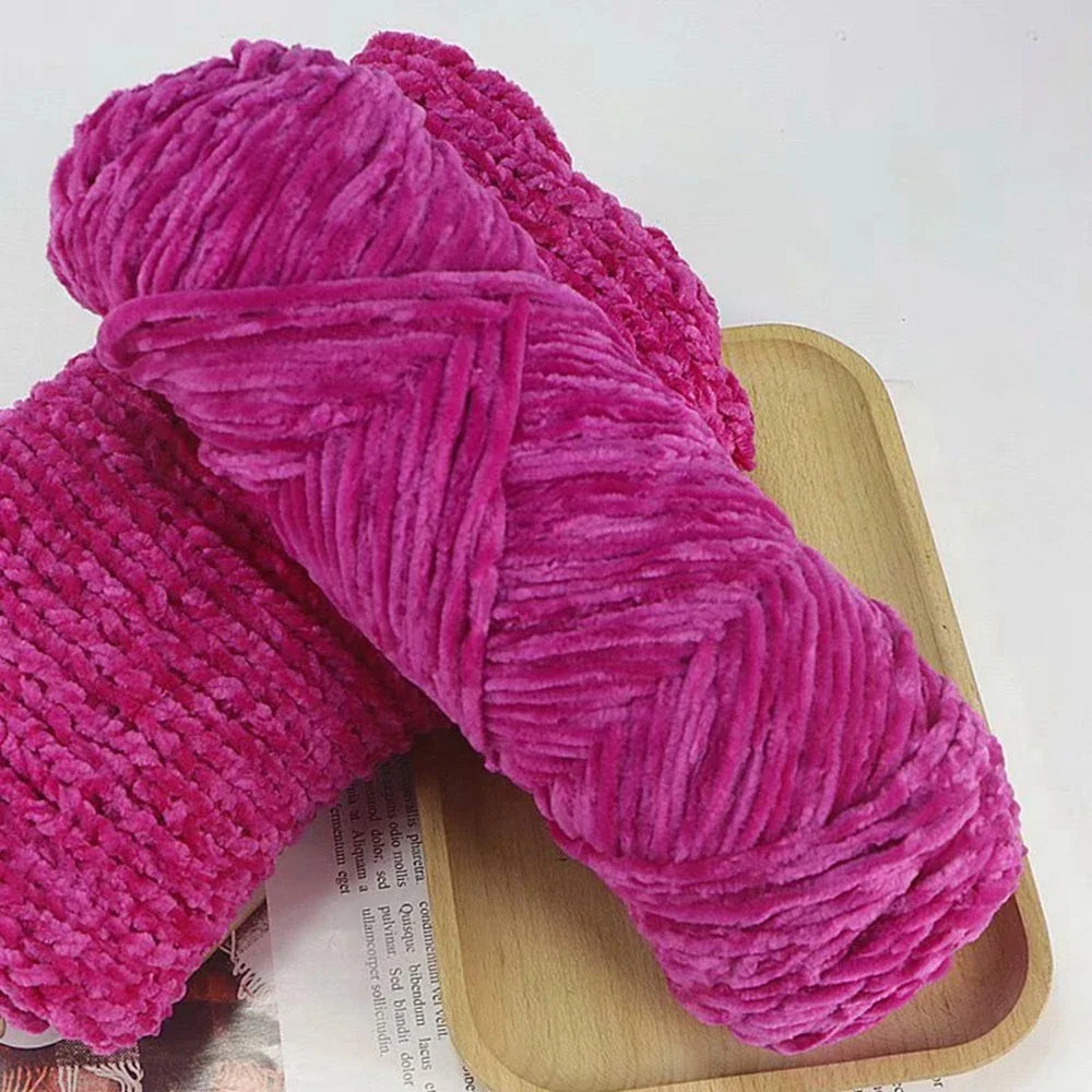 95g Chenille Soft Velvet Yarn Blended Knitting Wool Crochet Handmade Scarf Coat Baby Blanket And Hat