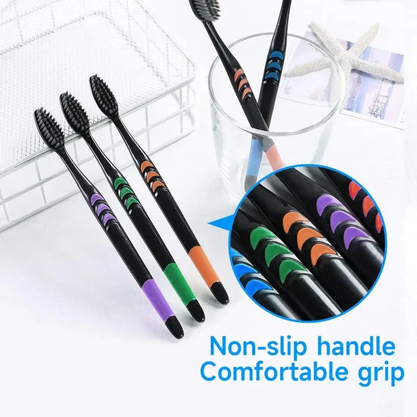 10/20 Pcs Family pack toothbrush, Bamboo Charcoal Soft fur Toothbrush, Travel Carry，Color random