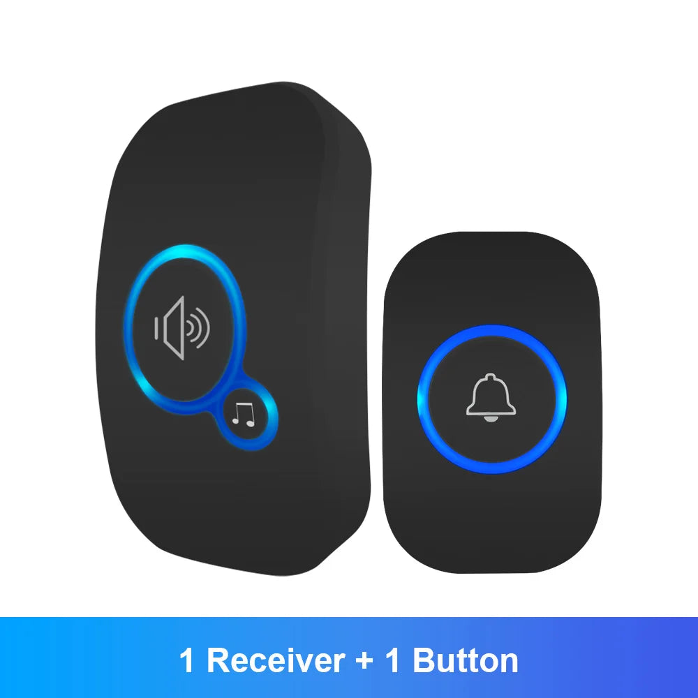 Wireless Doorbell FullHouse Waterproof Door Chime Kit Includes Push Button Transmitter and Plug In Receiver