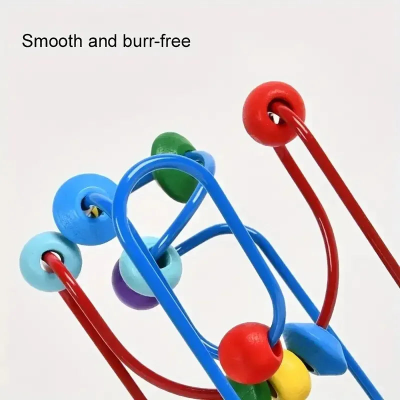Colorful Wooden Roller Coaster Educational Circle Toy For Preschool Learning Bead Maze Toy Perfect Gift For Young Children