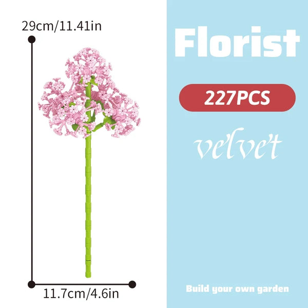 Building block bouquet simulation of flowers female gift assembly,small particle building block children's assembly toy