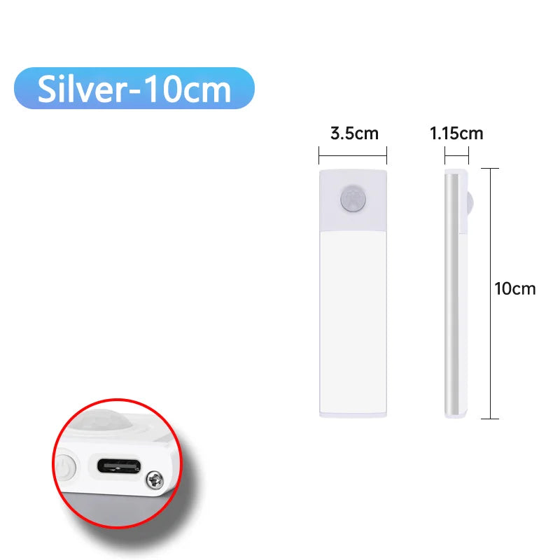 LED Bar Light Motion Sensor USB Rechargeable Led Cabinet Lights for Kitchen Wardrobe Cabinet Lighting 30cm/40cm/50cm Night Light