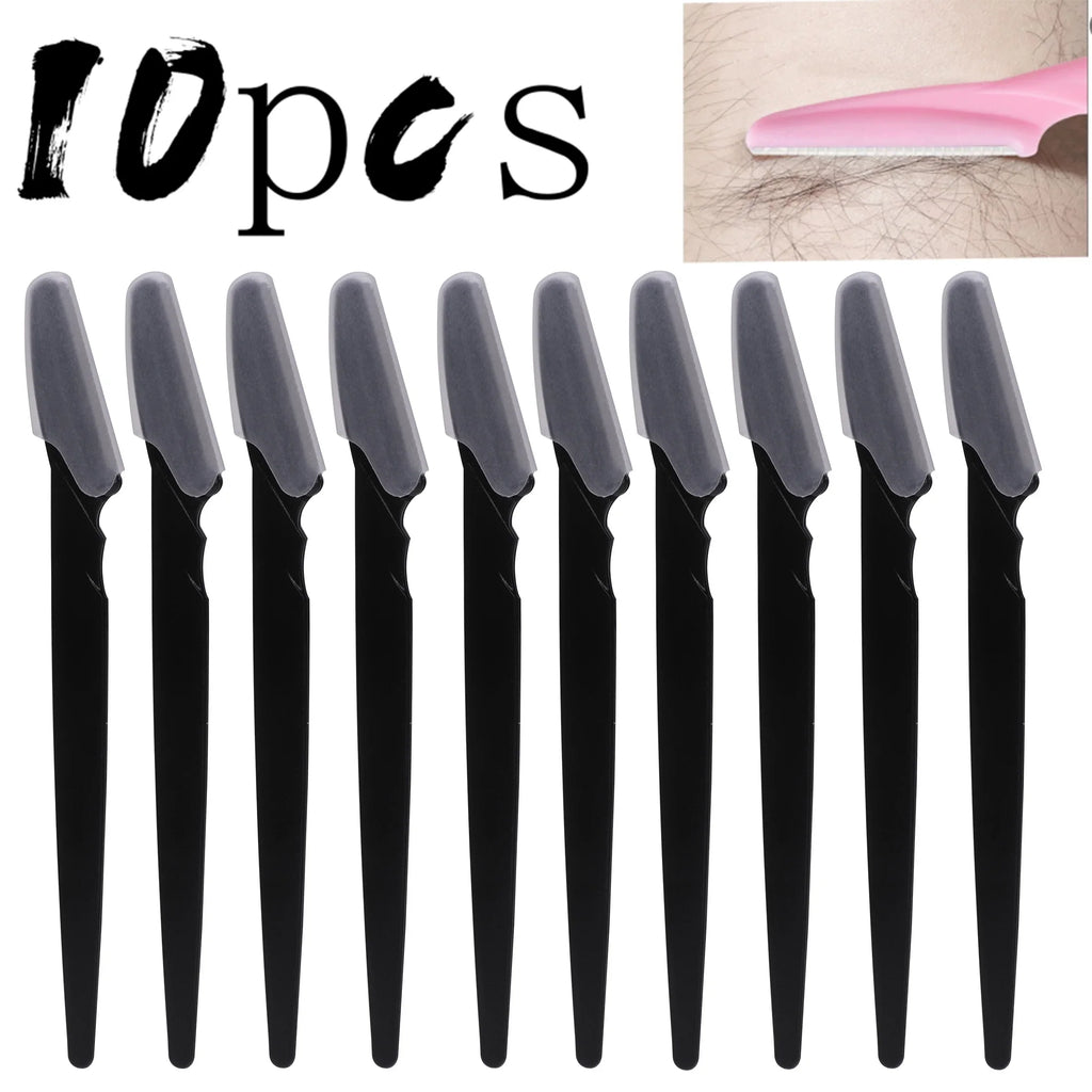 5/10/30/40 Pcs Eyebrow & Face Razor Set for Women and Men – Precision Hair Trimmer & Shaver with Protective Cover | Safe Facial Hair Remover