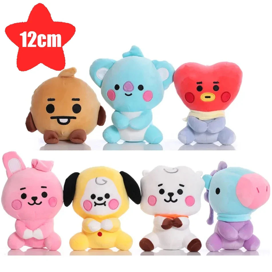 B-T-21 Plush Toy Set – Cute Cartoon Animal Keychain & Backpack Pendant, Soft Stress Relief Toy & Friend Gift