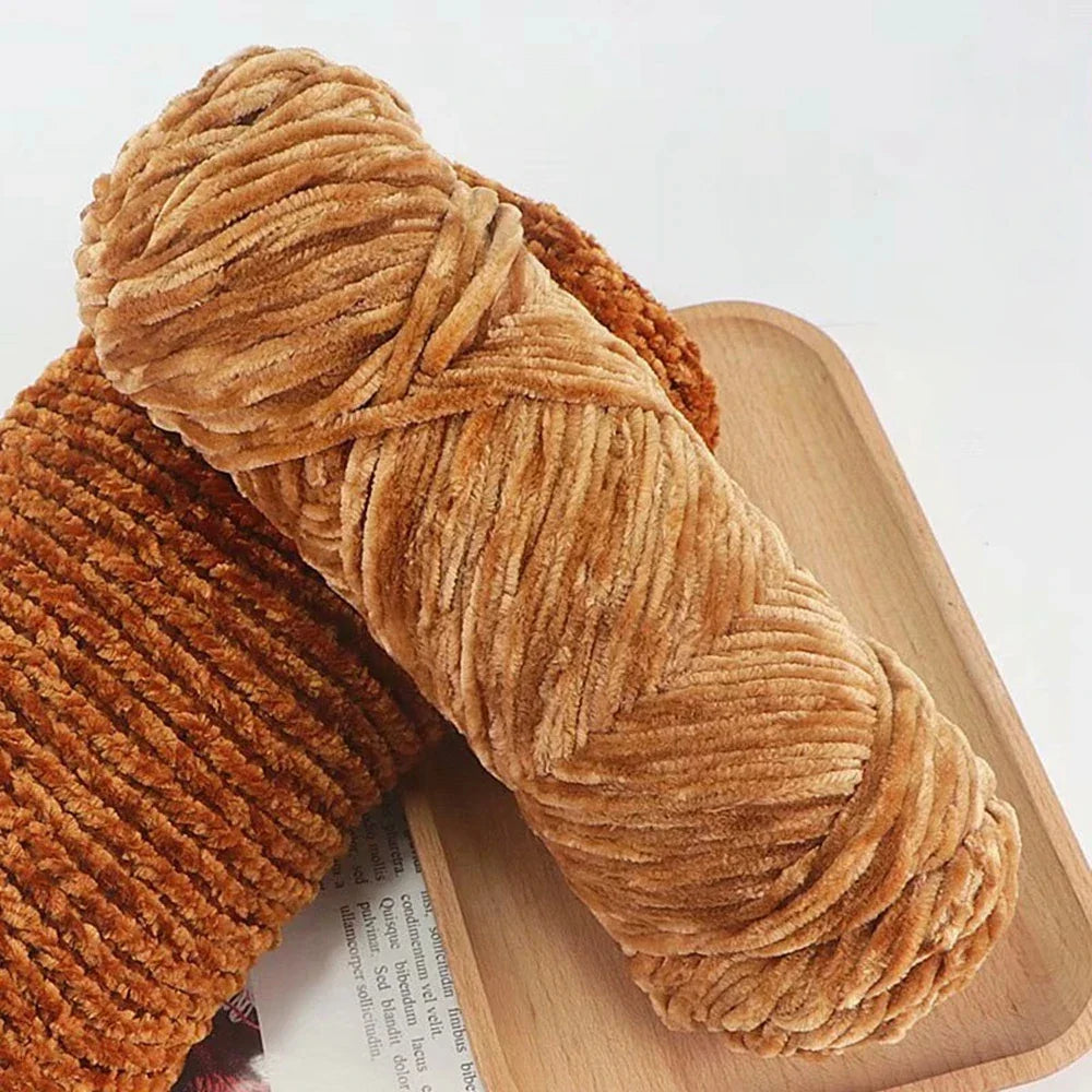 95g Chenille Soft Velvet Yarn Blended Knitting Wool Crochet Handmade Scarf Coat Baby Blanket And Hat