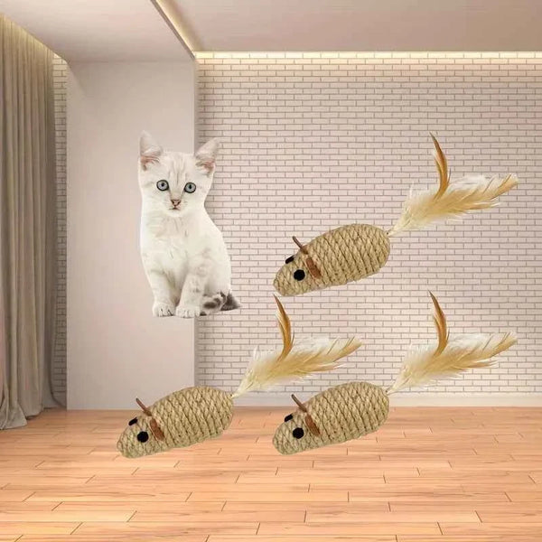 Sisal Mouse Cat Toy (1/4pcs)