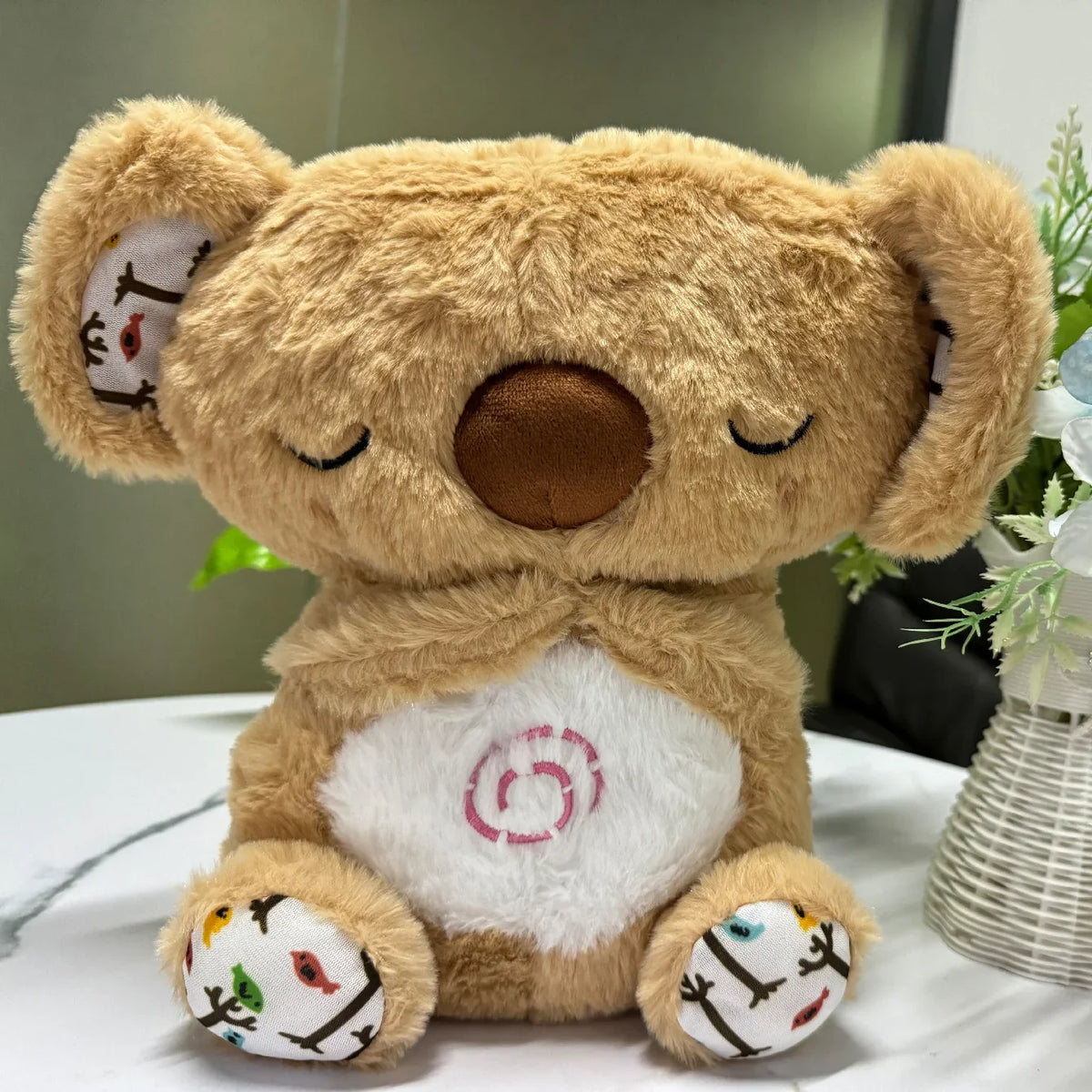1pc Anxiety Relief sleeping Koala Breathing Plush Toy - Soothing Stuffed Animal w/ Heartbeat, Anxiety Relief Gift for Birthday & Christmas