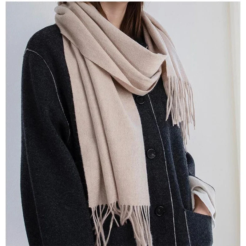 Solidlove 100% Wool Winter Scarf for Women – Luxury Cashmere-Feel Shawl, Poncho & Wrap | Warm Fashion Scarf for Ladies