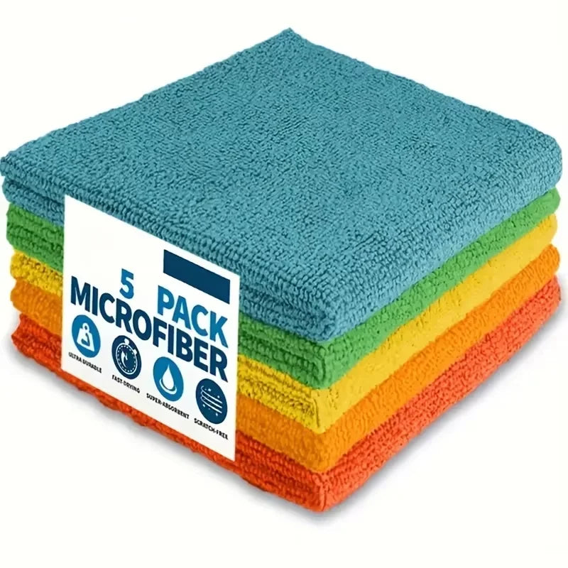 5/10/20PCS Kitchen Towels – Ultra-Fine Fiber Cleaning Cloth Set, Absorbent, Soft, and Stain-Removing Light Gray Towels