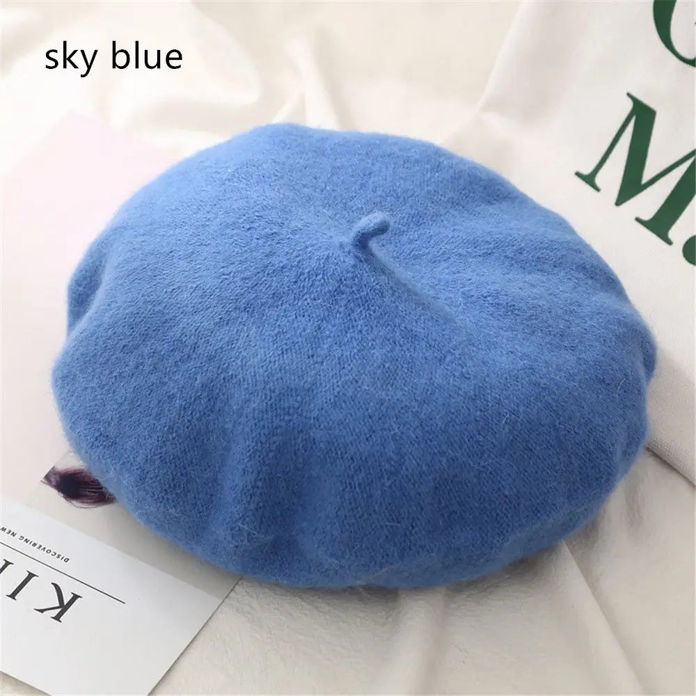 Autumn Winter Felt Beret Hats Women Fashion French Painter Hat Girls Trendy Solid Color Berets Ladies Multicolored Flat Cap