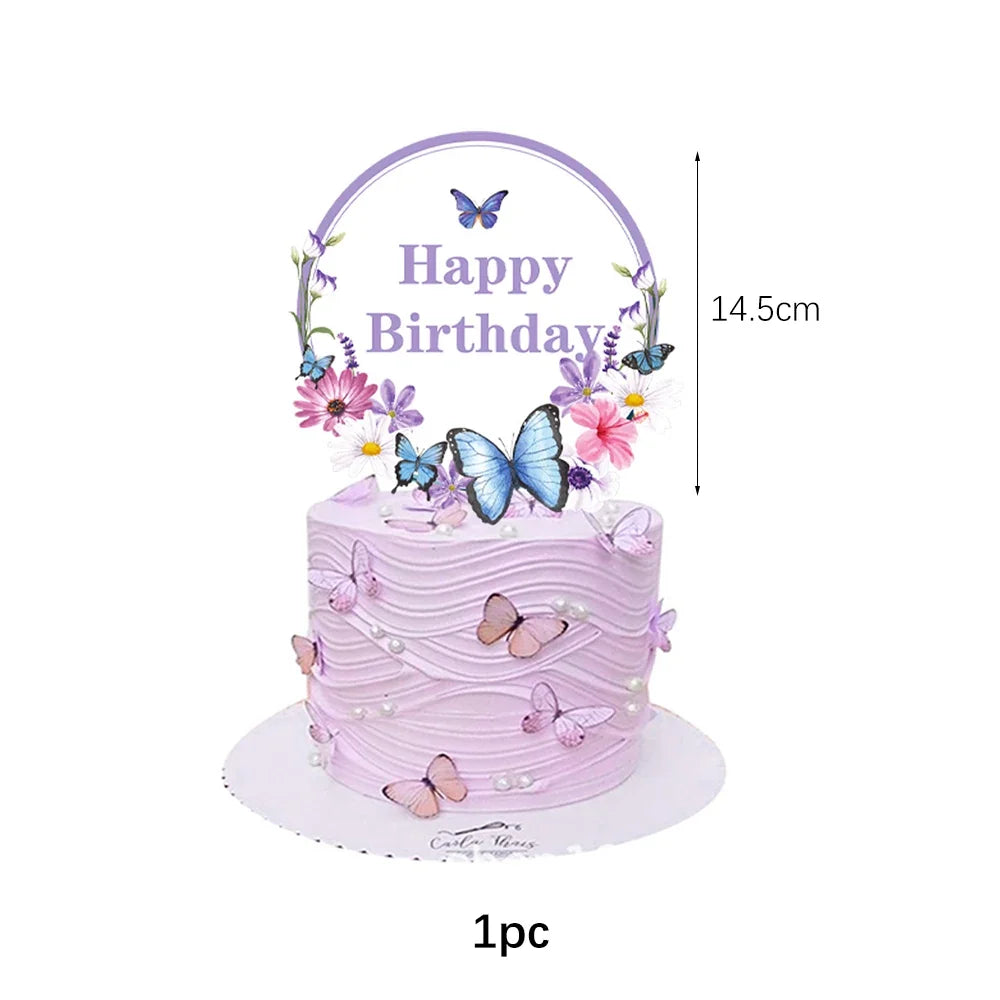 Butterfly Fairy Birthday Party Tableware Set – Pink Disposable Plates, Cups, Napkins & Tablecloth | Girls Party Decorations & Supplies