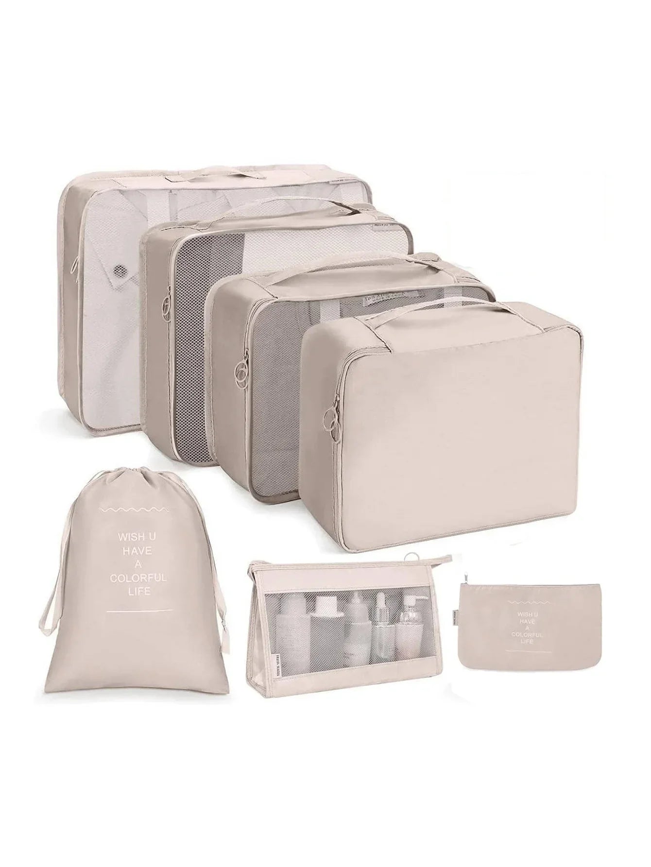 7/8/9/10-Pcs Travel Organizer Packing Cubes Set – Portable Luggage Storage Bags for Clothes, Shoes & Accessories