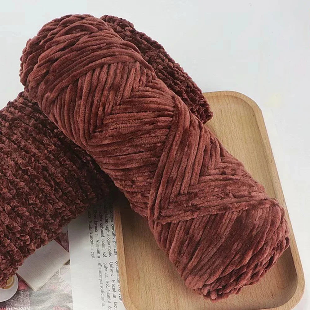 95g Chenille Soft Velvet Yarn Blended Knitting Wool Crochet Handmade Scarf Coat Baby Blanket And Hat