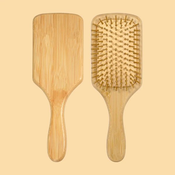 Natural Bamboo Air Cushion Hair Brush with Gift Box - Wooden Massage Comb for Smoothing Detangling Anti-Static Hair Care
