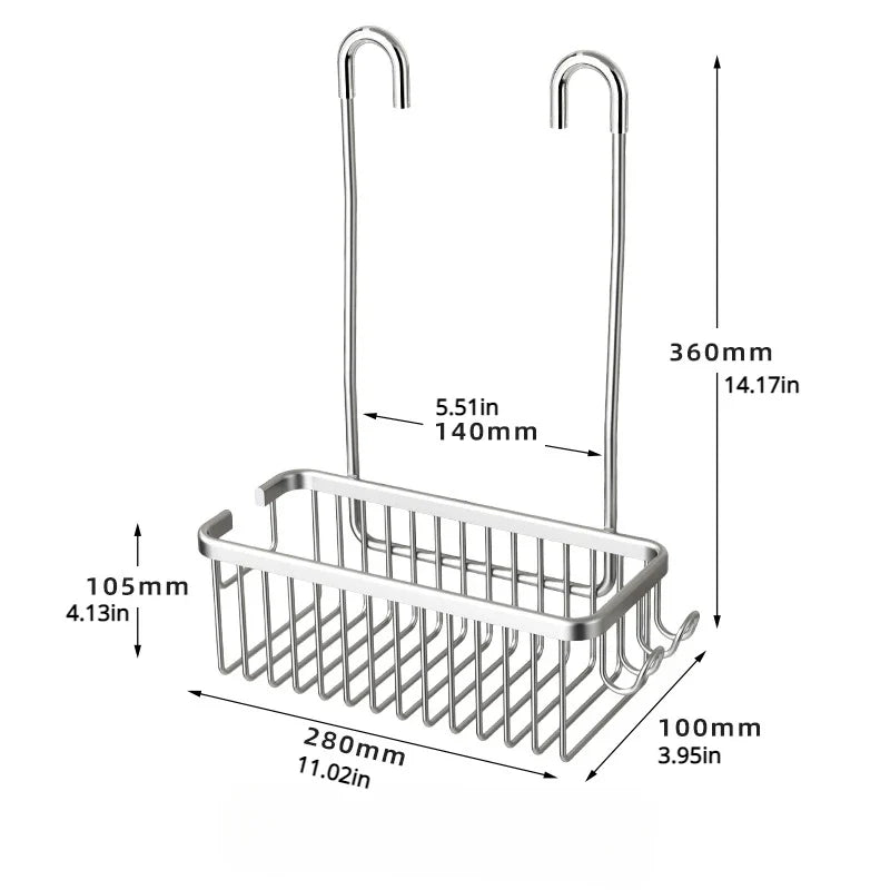 No-Drill Toilet & Shower Rack – Bathroom Storage Basket for Bath Products