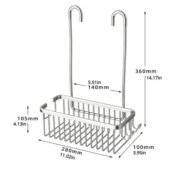 No-Drill Toilet & Shower Rack – Bathroom Storage Basket for Bath Products