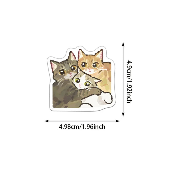 77/154/231 PCS Cartoon Cat Stickers Exquisite Animal Account Materials Phone Cases Laptop Luggage Waterproof Stickers