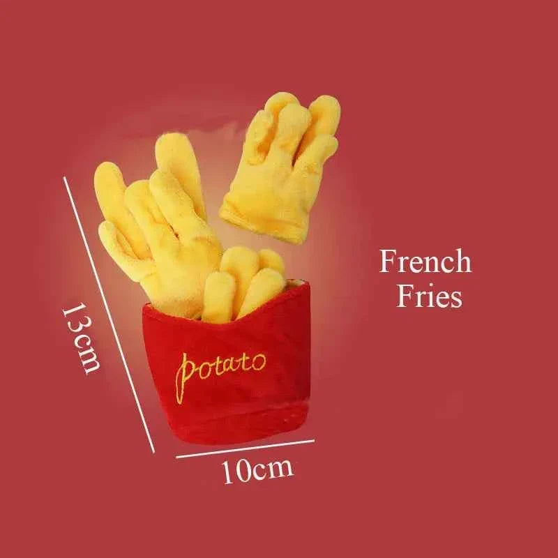 Squeaky Ice Cream, Fries & Hamburger Plush Toy Set