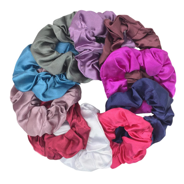 Satin Scrunchies Set for Women & Girls – 25/10/6 Pcs Elastic Hair Bands | Soft Silk Ponytail Holders & Fashion Hair Accessories