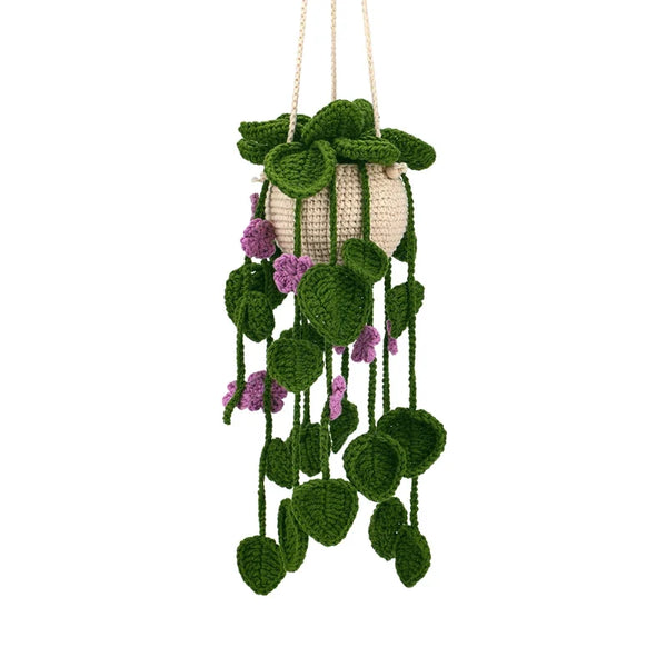 KRABALL Crochet Hanging Plant Kit With Instruction Easy Hand Knitting Yarn Ball Thread Needles Hooks Knit Tools Accessories Set
