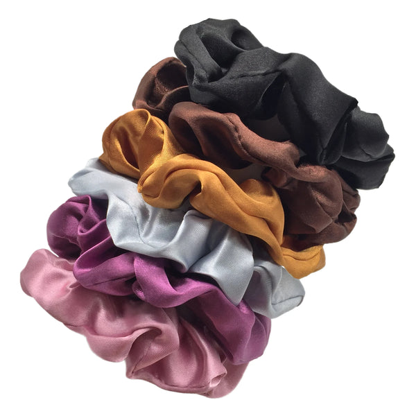 Satin Scrunchies Set for Women & Girls – 25/10/6 Pcs Elastic Hair Bands | Soft Silk Ponytail Holders & Fashion Hair Accessories