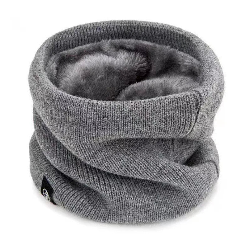 Warm Knitted Neck Gaiter for Men & Women – Thick Plush Winter Scarf, Windproof Tube Neck Warmer for Skiing, Running & Outdoor Sports