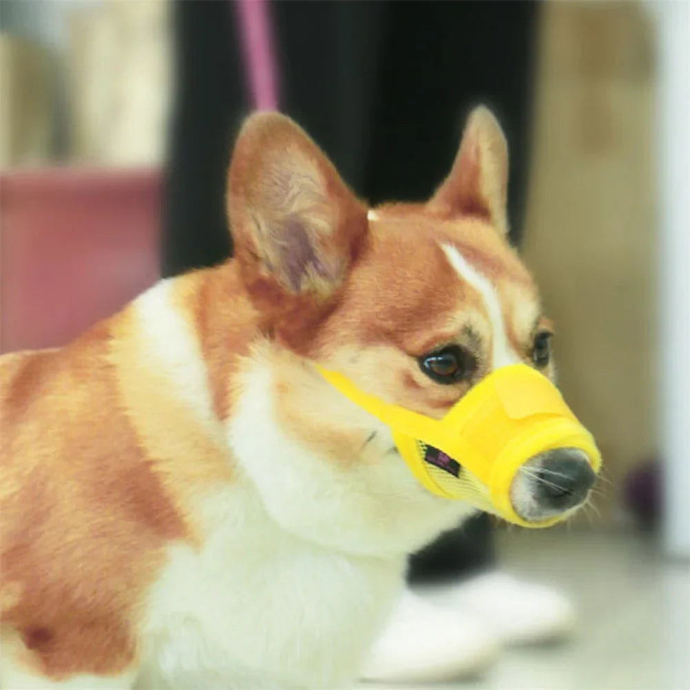 Adjustable Mesh Dog Muzzle – Anti-Barking & Anti-Biting Breathable Mouth Cover for Small & Medium Dogs