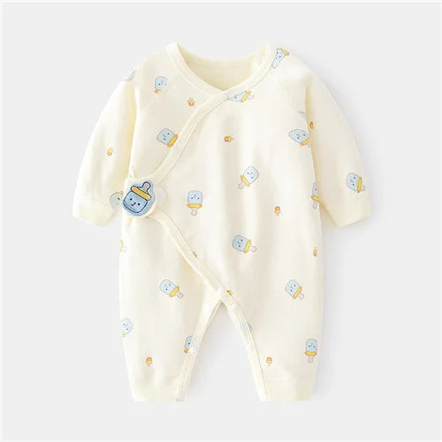 Cotton Newborn Baby Girl Boy Romper Print Infant Jumpsuit Casual New born Clothes For Girls Boys Spring Autumn Clothing New 0-6M