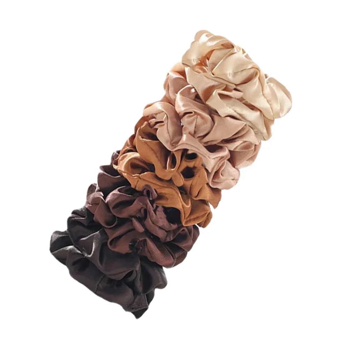 Satin Scrunchies Set for Women & Girls – 25/10/6 Pcs Elastic Hair Bands | Soft Silk Ponytail Holders & Fashion Hair Accessories