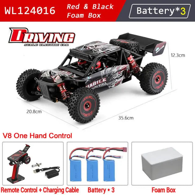 WLtoys 124016 V8 124019 Pro 1:12 4WD RC Racing Car High-Speed Brushless Motor Off-Road Remote Control Drift Climbing Kids Toys