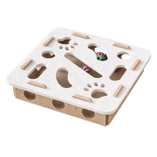 Interactive Cat Puzzle Toy with Sisal Scratching Post