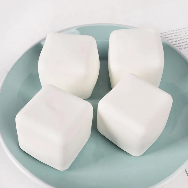 Cute Tofu Stress Balls  Sensory Toys Stress  Relief Fidget Toys squishy Dough Ball Gifts for Adults Children Best Gift