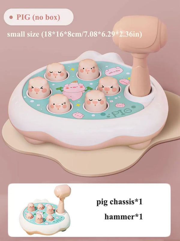 Duck/Frog/Pig Baby Toy Montessori Learning Game Educational Puzzle Gift for 12 24 Months Toddler Boy/Girl with Hammer