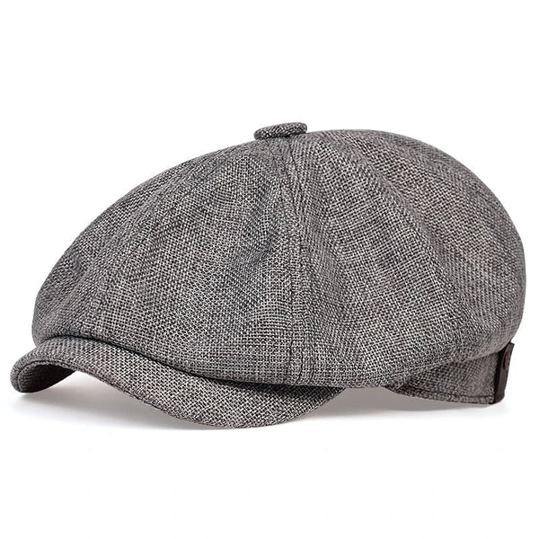 Retro Men’s Newsboy Cap – Classic Herringbone Octagonal Hat, British Style Flat Cap for Autumn & Winter, Vintage Painter Beret