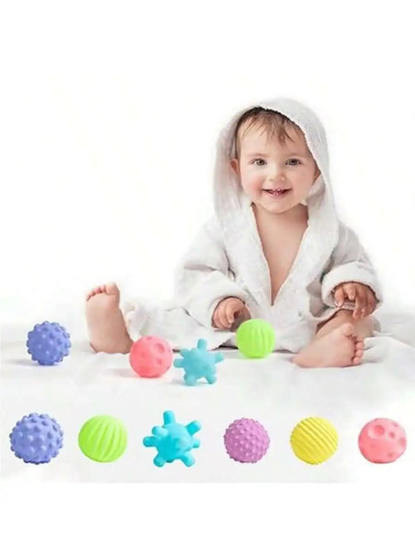 Baby Sensory Toy Textured Balls - Soft Teething & Tactile Exploration Set with 6 Colors+8 Styles |