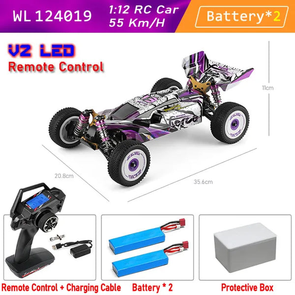 WLtoys 124016 V8 124019 Pro 1:12 4WD RC Racing Car High-Speed Brushless Motor Off-Road Remote Control Drift Climbing Kids Toys