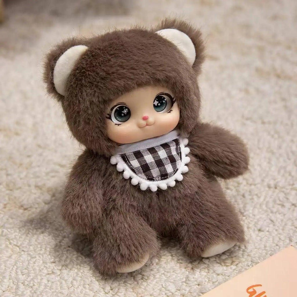 18cm Kawaii Animal Plush Toys – Cute Vinyl Face Rabbit, Bear & Sheep Pendant for Kids, Bag Charm & Gift for Animal Lovers