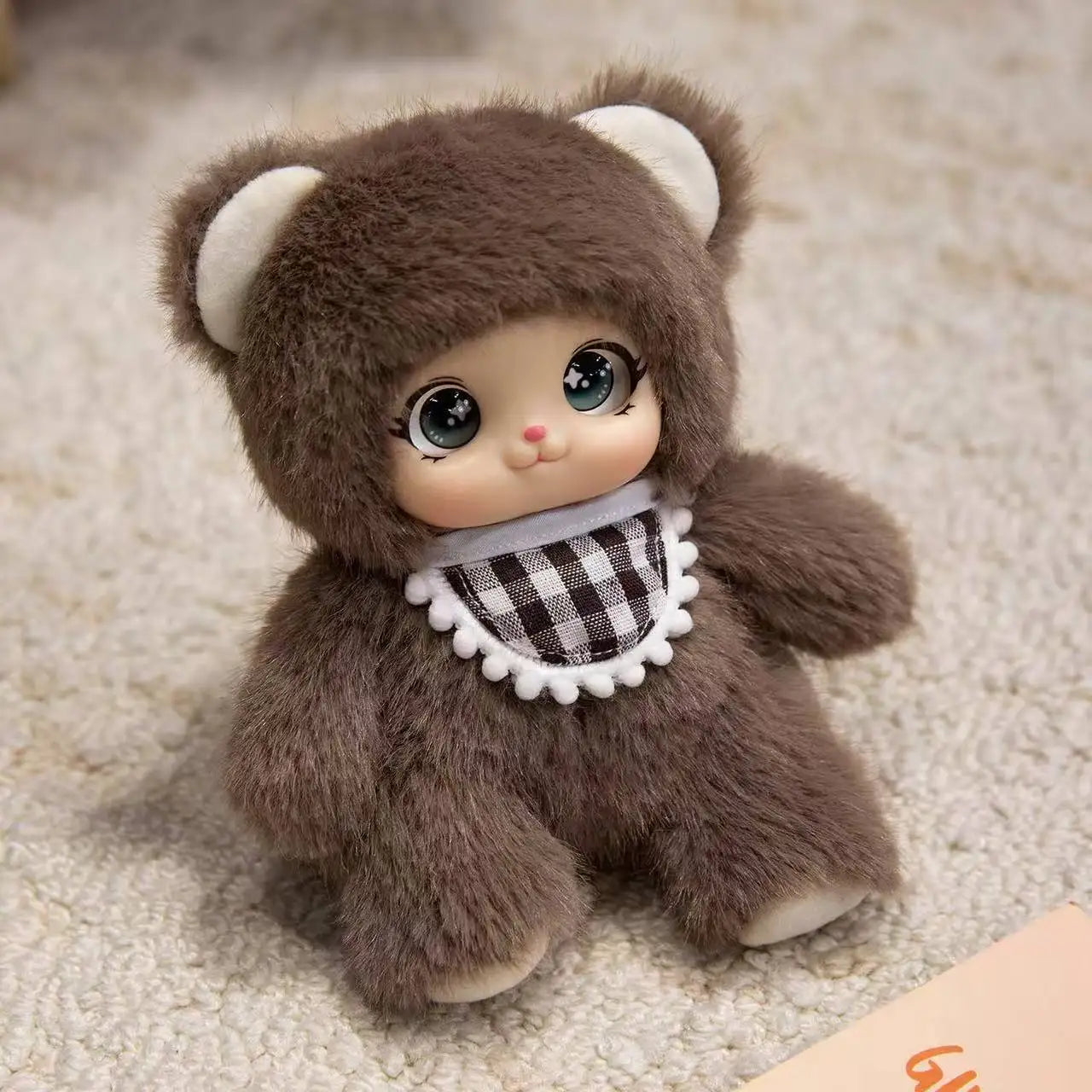 18cm Kawaii Animal Plush Toys – Cute Vinyl Face Rabbit, Bear & Sheep Pendant for Kids, Bag Charm & Gift for Animal Lovers