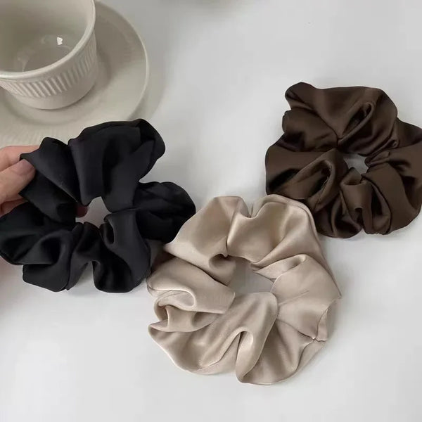 1PC Silk Satin Scrunchie for Women & Girls – Korean Style Elastic Hair Band | Soft Ponytail Holder & No-Damage Hair Accessory