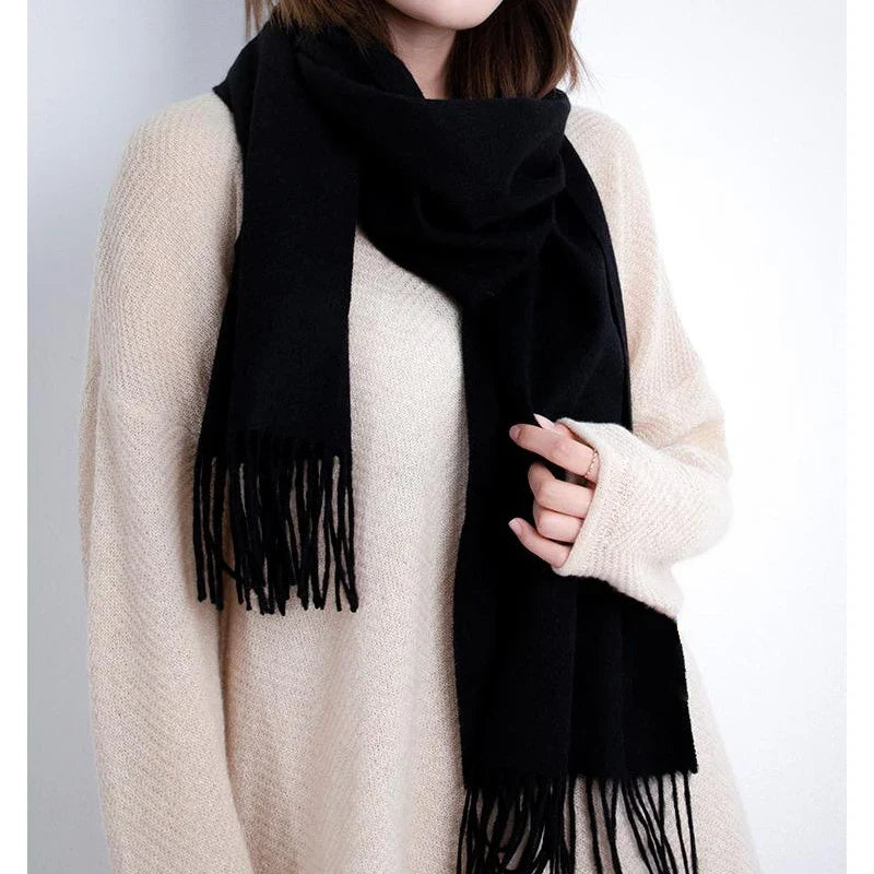 Solidlove 100% Wool Winter Scarf for Women – Luxury Cashmere-Feel Shawl, Poncho & Wrap | Warm Fashion Scarf for Ladies