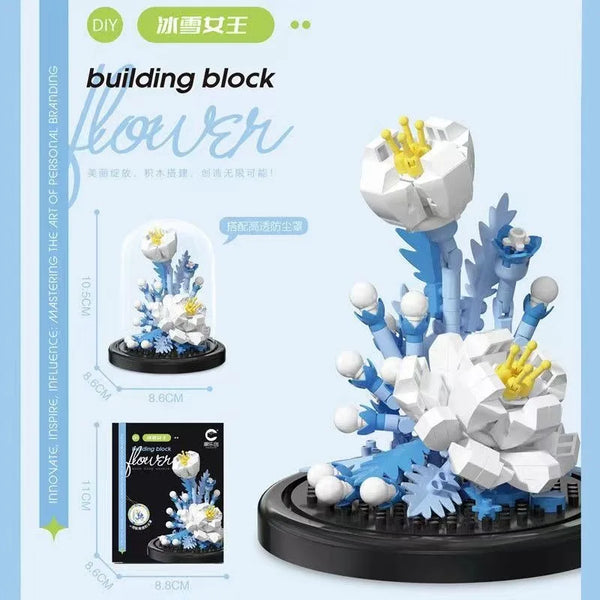 Potted Building Block Simulation Succulent Bouquet Creative Puzzle Building Block Eternal Flower Home Decoration Rose