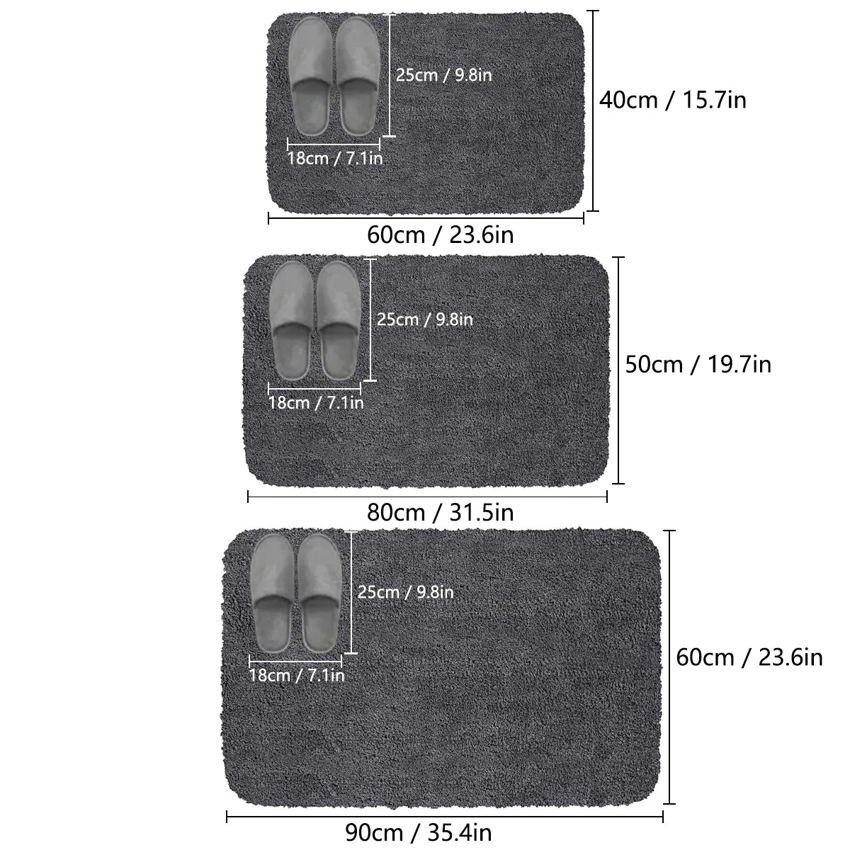 Long Hair Absorbent Bathroom Mat – Furry Non-Slip Shower, Toilet & Entrance Foot Wiping Rug