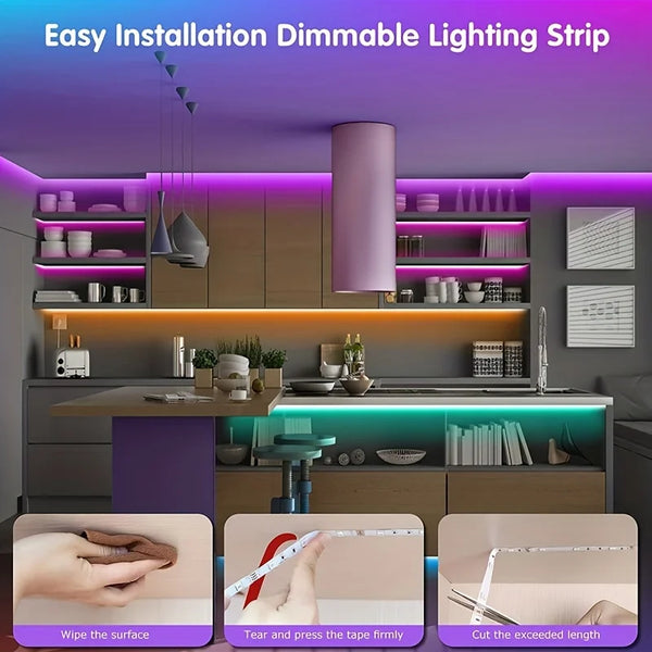 40M/131Ft Led Strip Lights APP 44Keys Music Sync Remote Control USB 5V RGB Flexible Tape for Room Decoration TV Backlight Diode