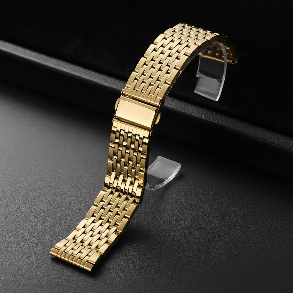 Stainless Steel Watchband Premium Bracelet Straps 18mm 20mm 22mm Universal Metal Watch Band Folding Buckle for Seiko for Rolex