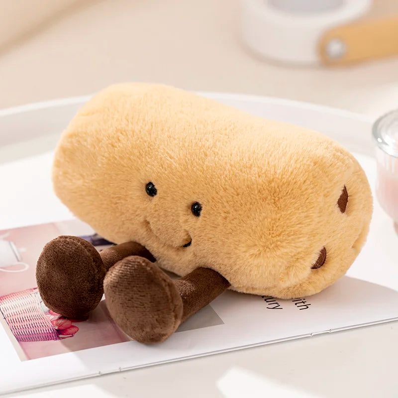 Cute Cartoon Egg & Toast Plush Toy – Breakfast Expression Stuffed Doll Pillow | Soft Baby Comfort Toy & Christmas Gift