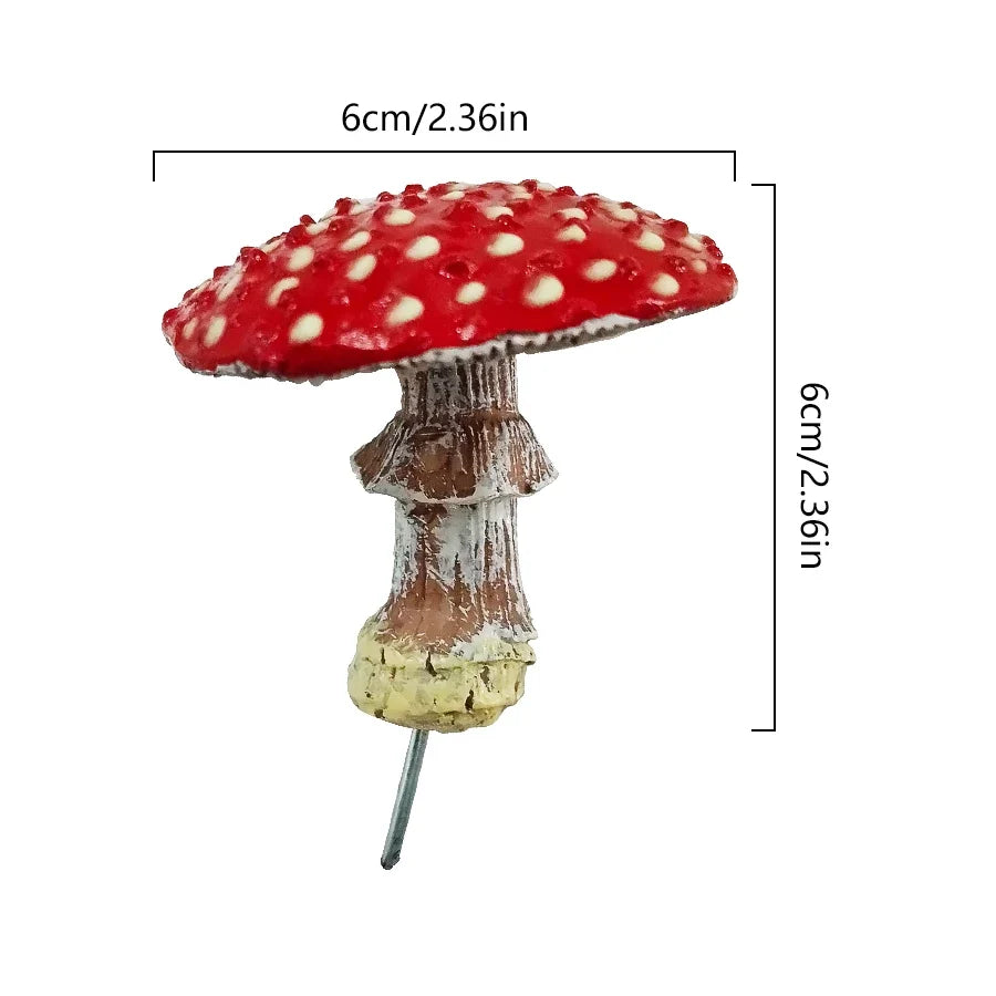 Mini Glow In The Dark Mini Mushroom Ornament Resin Crafts Fairy Garden Miniatures Terrarium Figurines Decor DIY Dollhouse