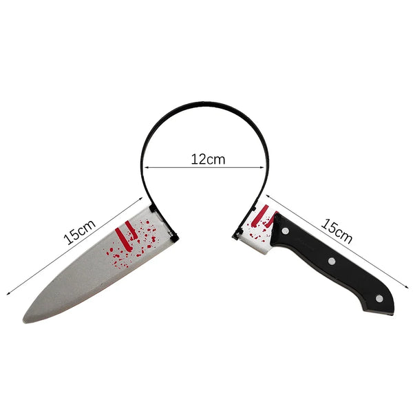 Halloween Hair Hoop Horror Blood Fake Ax Saws Knife Gothic Headband Halloween Party Masquerade Cosplay Prop Decor Accessories