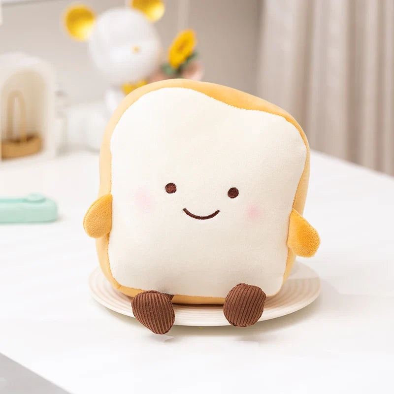 Cute Cartoon Egg & Toast Plush Toy – Breakfast Expression Stuffed Doll Pillow | Soft Baby Comfort Toy & Christmas Gift