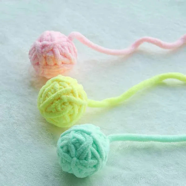 Colorful Yarn Ball Cat Toys with Bell